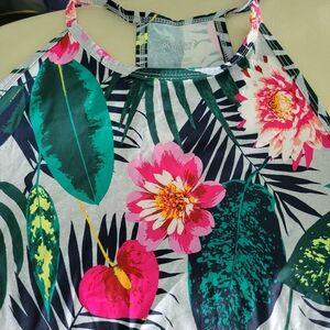 Ladies T back top.  Multi-colored